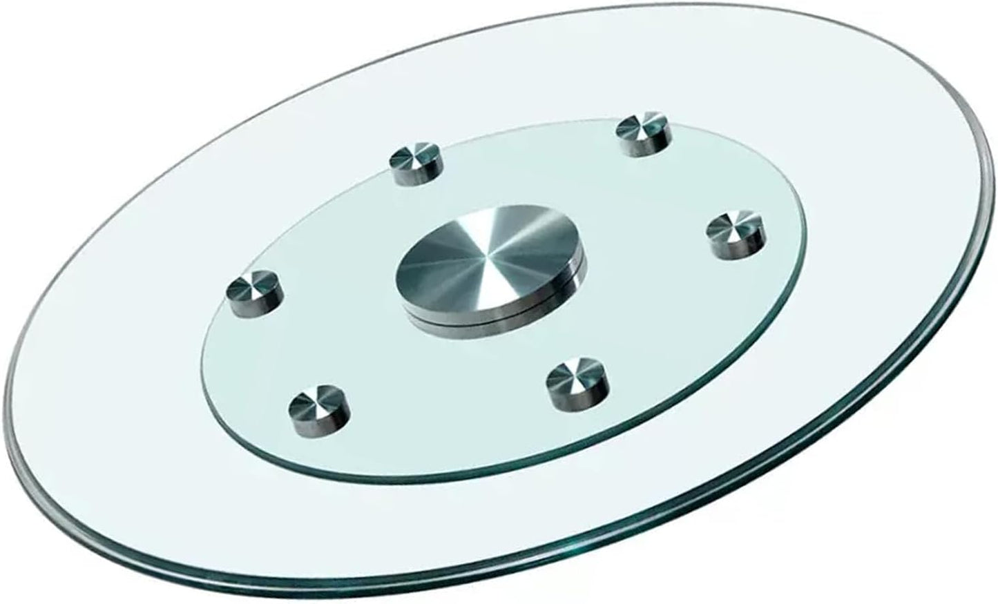 Glass Lazy Susan,31.3" Glass Lazy Susan for Dining Table Turntable Centerpiece with Swivel Assist System & Smooth Spin Round Tabletop Rotating Tray (31.3 in)