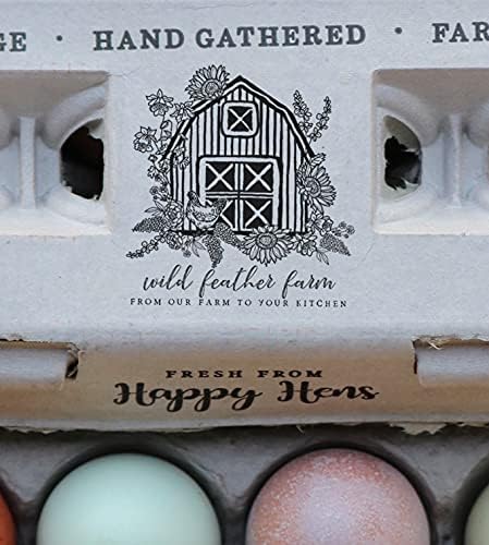 Egg Cartons- Adorable Printed Design for Farm Fresh Eggs, Recycled Paper Cardboard, Sturdy & Reusable, Holds up to XL Chicken Eggs (Blank Stamping, 90)
