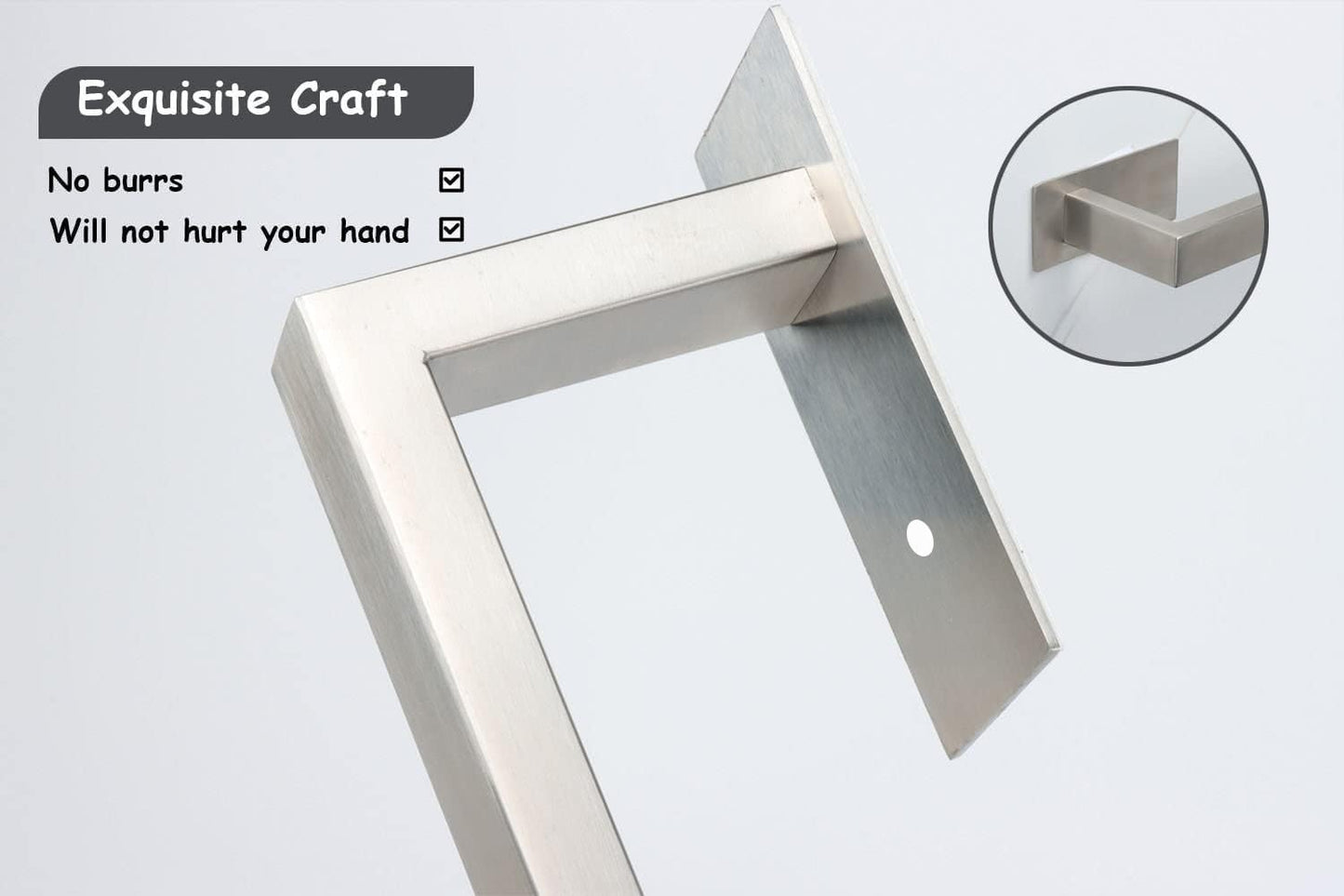 Bathroom Towel Bar Self Adhesive, No Drilling Towel Rack Easy to Install, Hand Towel Holder Made of Premium Stainless Steel Sticky on Hand Towel Hanger for Kitchen, Toilet.(24IN, Brushed)