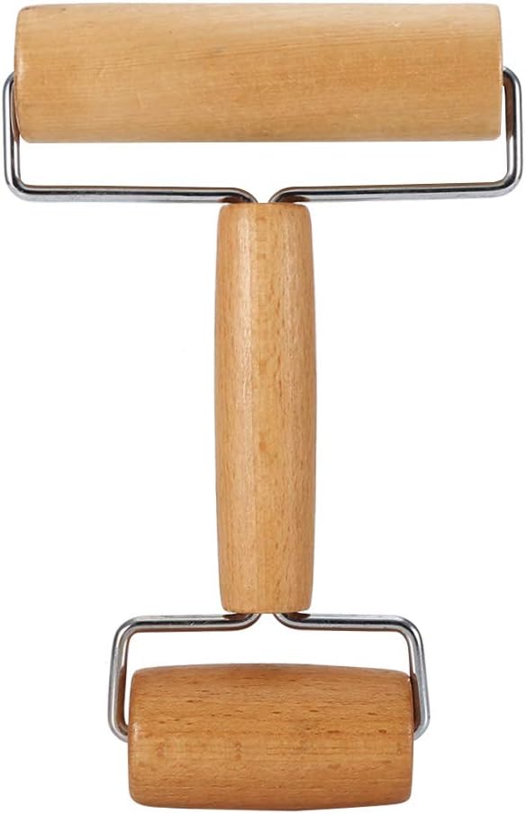 Watris Veiyi Small Rolling Pin, Wooden Dough Roller, Non-Stick Pizza Roller, Dough Baker Roller Set for Home Kitchen Baking Cooking(4.13in, 2.36in)…
