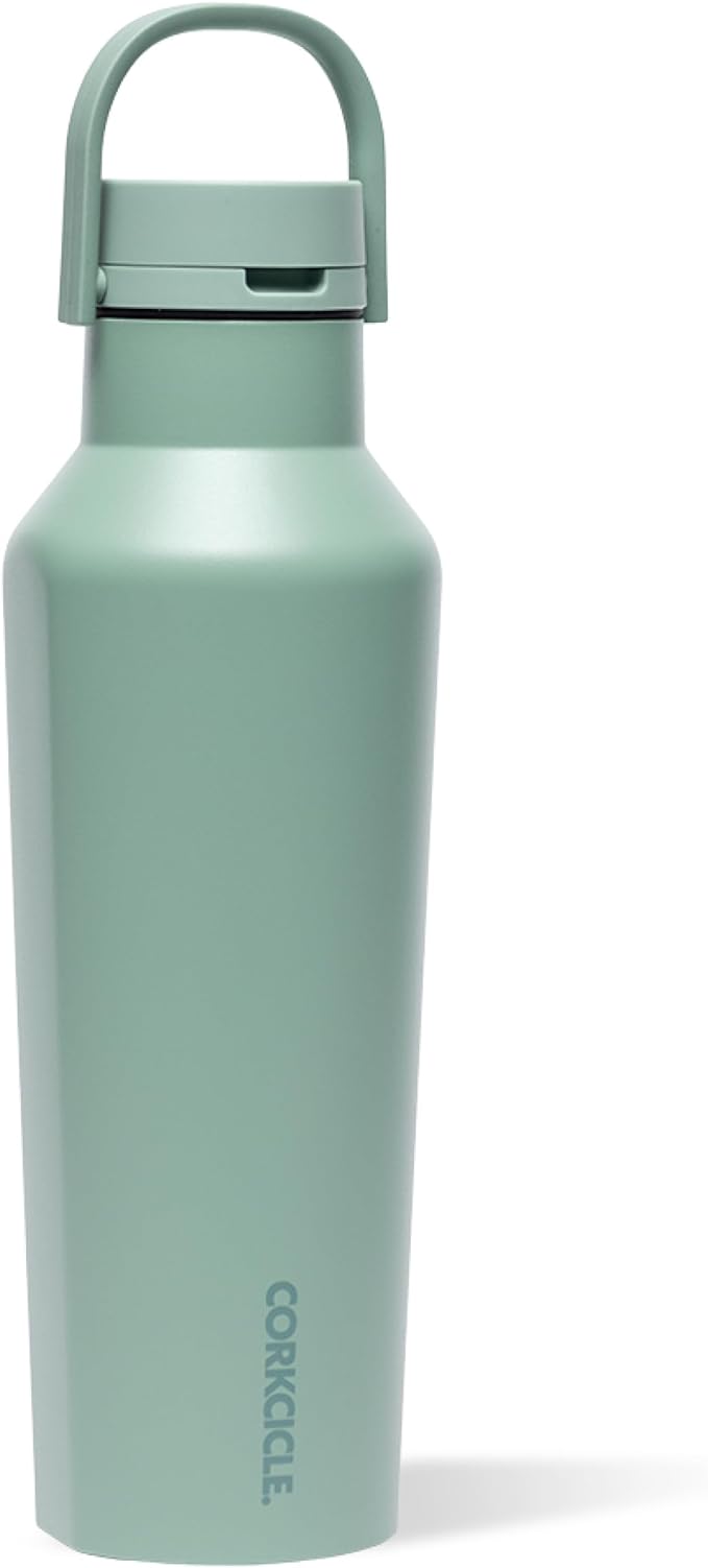 Corkcicle Classic Sport Canteen Insulated Water Bottle - Keeps Beverages Cold 25 Hours - Triple Insulated - Summer Drinkware Gift - Keeps Drinks Ice Cold - Leak-Proof Cap - 20 oz - Thyme