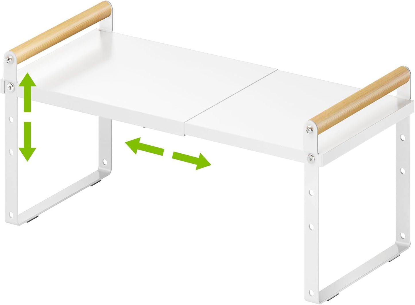 DOLALIKE Expandable kitchen Countertop Organizer, Stackable Cabinet Shelf Organizers, Space Saving Spice Rack Pantry Storage for Bathroom Office Organization (6.9''D*13-19.7''W*7.9''H, White)