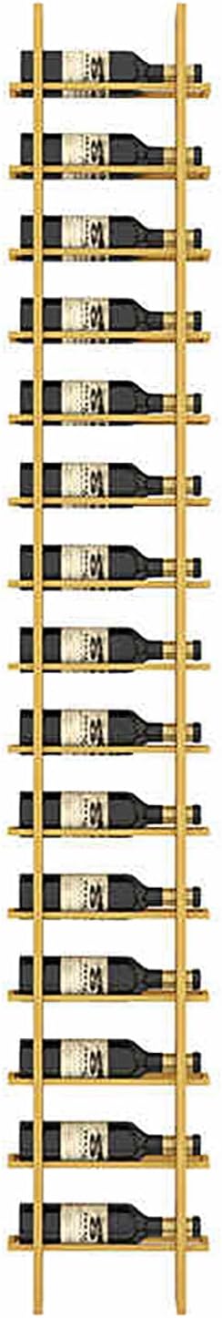 Wine Rack Freestanding Floor, 16 Tier 16 Bottle Capacity Display Holder, Industrial Wine Bottle Storage Shelves, for Any Bar, Wine Cellar, Kitchen, Dining Room (Gold, 1 Column)
