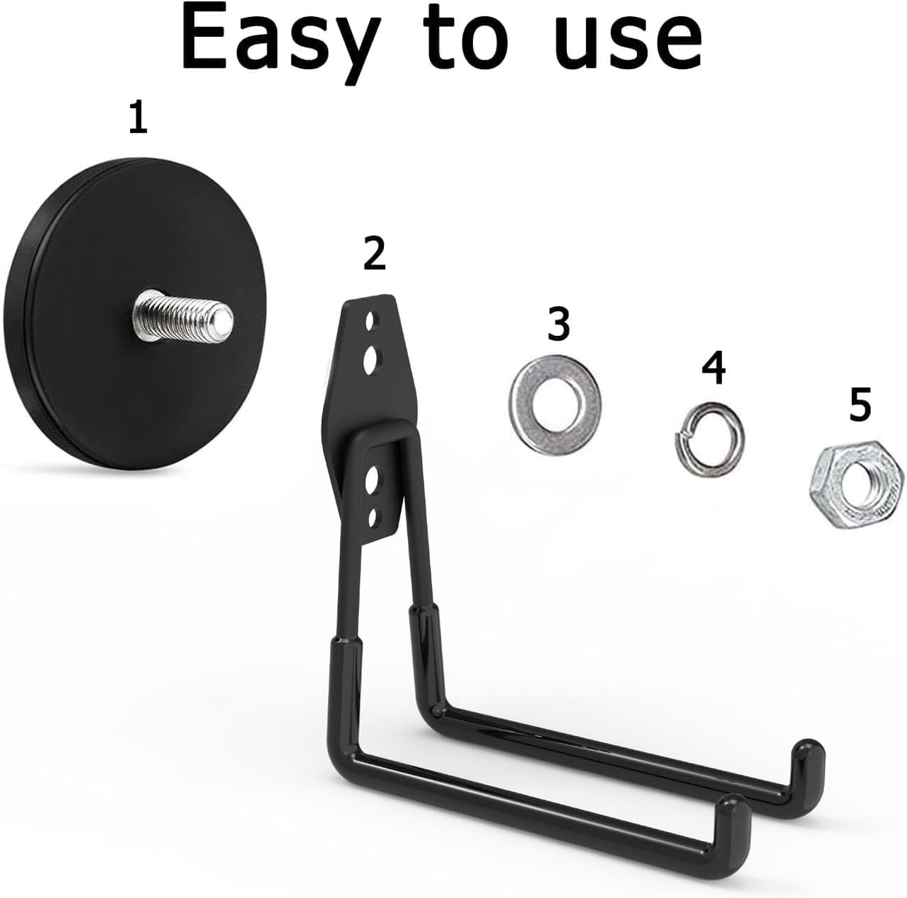 Magnetic Hook Heavy Duty, Cordless Drill Magnetic Hooks, Large Magnetic Storage Hook, Magnet Hooks for Workshop Organization, Garage and Garden Tool Holder(4Pack)