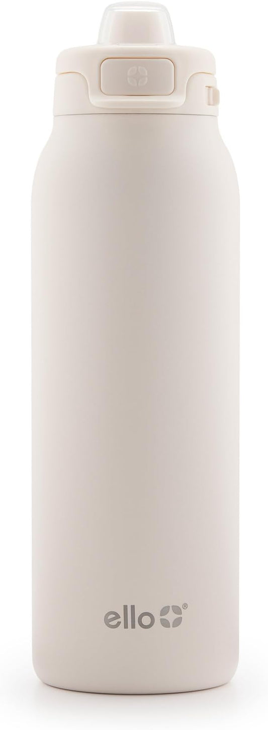 Ello Pop & Fill Stainless Steel Water Bottle with Quick Fill Technology, Double Walled Vacuum Insulated Metal, Leak Proof Locking Lid, Sip & Chug, BPA Free, Holiday Gift for Him Her, 22oz, 32oz, 40oz