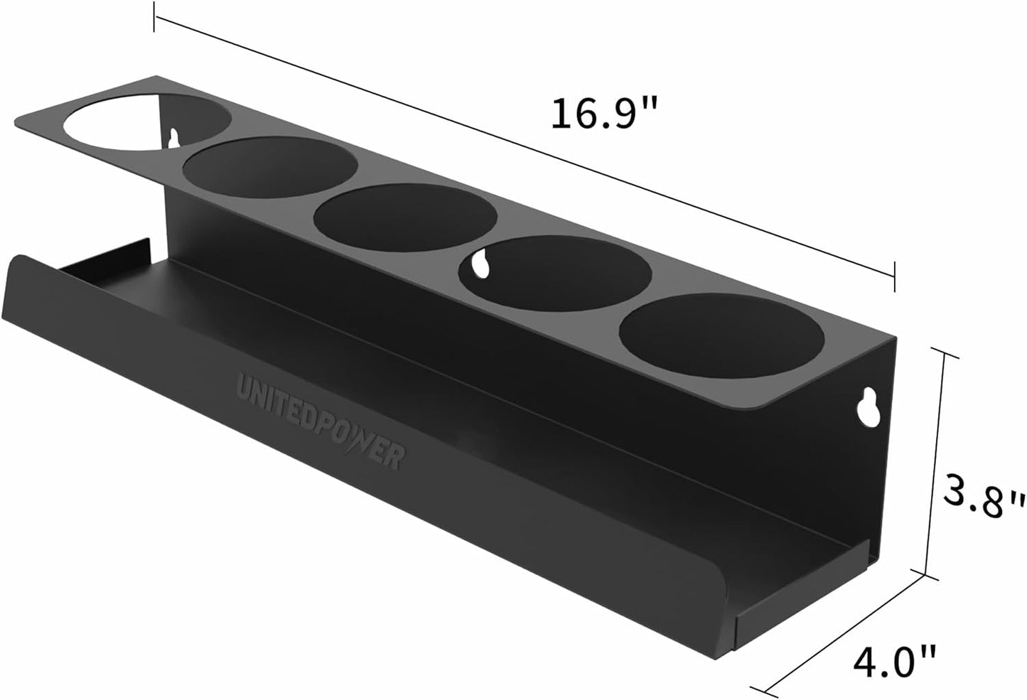 UNITEDPOWER 5 Aerosol Spray Can Holder, Paint Bottle Storage Rack, Steel Wall Mount Shelf, Tool Organizer for Garage, Craft Workspace and Home