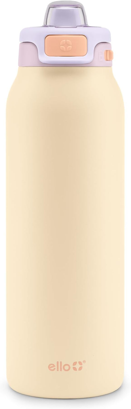 Ello Pop & Fill Stainless Steel Water Bottle with Quick Fill Technology, Double Walled Vacuum Insulated Metal, Leak Proof Locking Lid, Sip & Chug, BPA Free, Holiday Gift for Him Her, 22oz, 32oz, 40oz