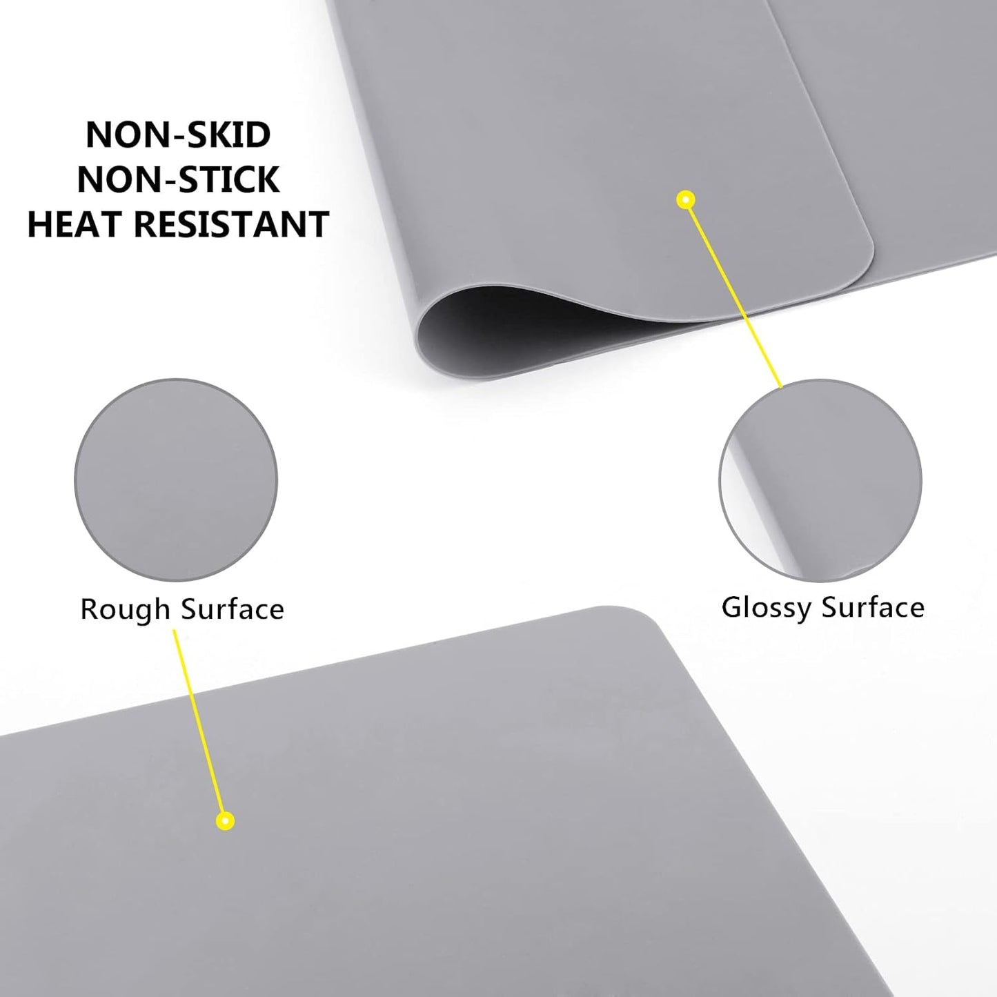 Gartful Silicone Mats for Crafts, 2 Pack Resin Jewelry Casting Molds Sheets, Extra Large Silicone Placemat, Countertop Protector, Nonstick Nonskid Heat-Resistant, Black & Light Grey (27.6 x 19.7 inch)