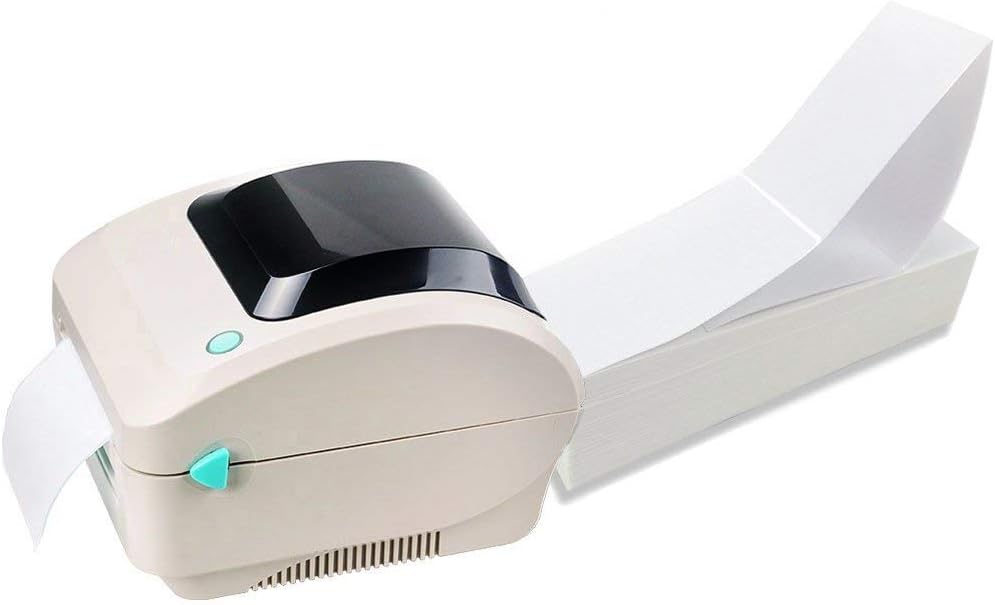 2 Stacks Fanfold 4" x 6" Direct Thermal Labels, 2000 Labels Per Stack, White Perforated, Permanent-Adhesive, Compatible with Zebra, Rollo and Most Thermal Label Printer