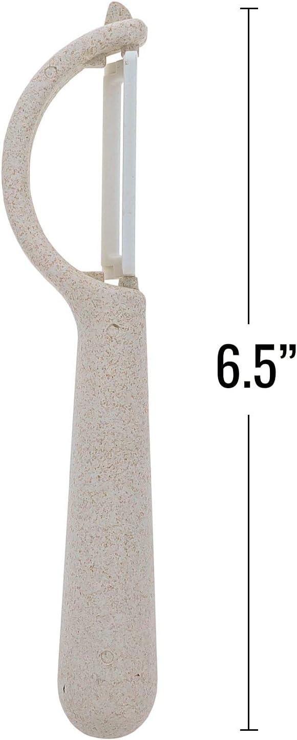 Beille Ceramic Blade Wheat Straw Vegetable Peeler Kitchen Gadgets, 6.5 Inch