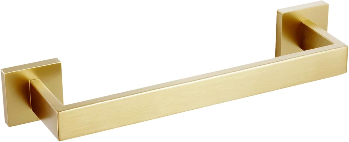 KOKOSIRI 12 Inch Hand Towel Holder Bath Towel Bar Kitchen Dish Cloths Hanger Stainless Steel Wall Mount, Brushed Gold, B4003BG-L12