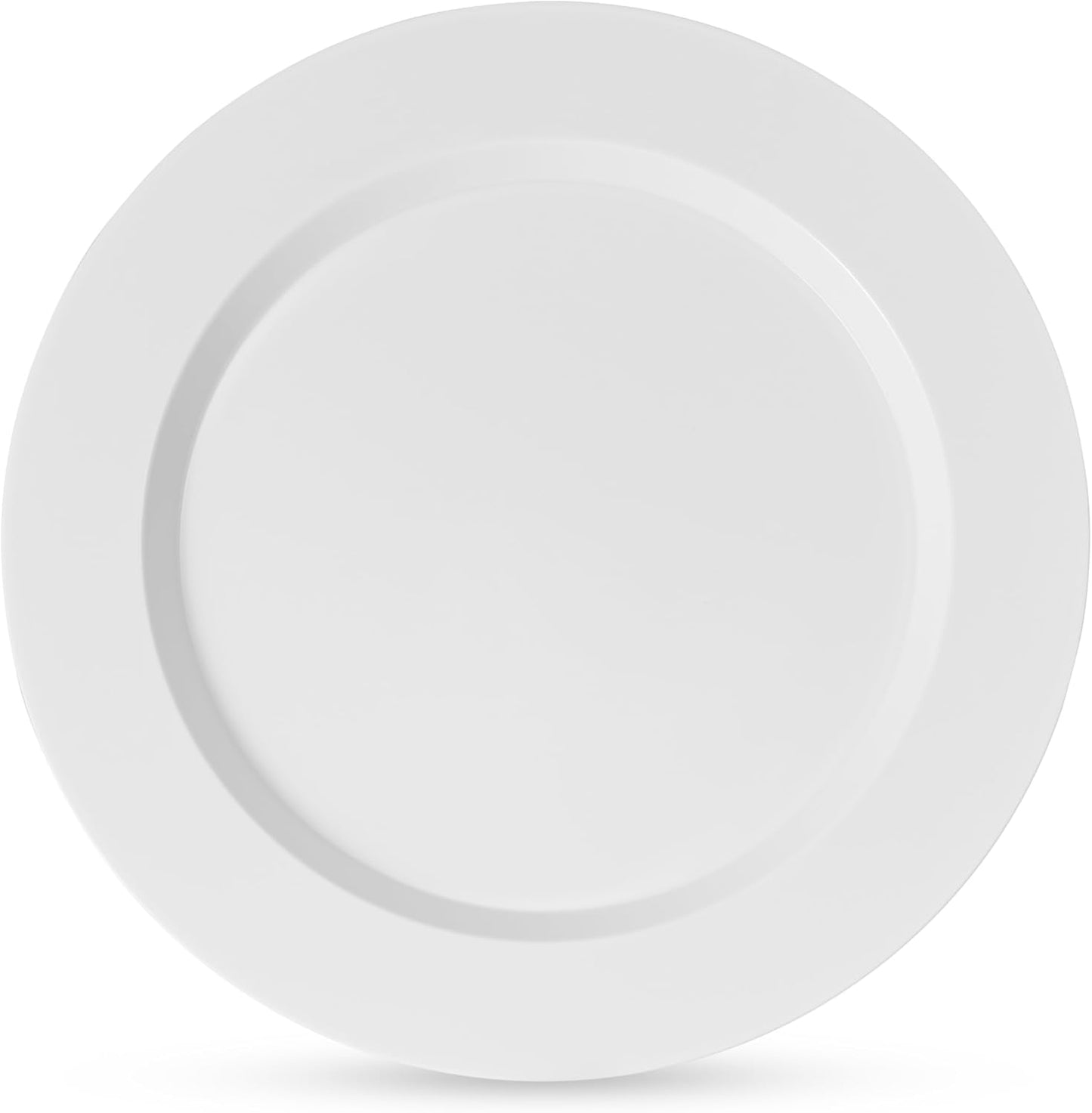 Munfix 00 White Plastic Plates Set, 50 Pcs 10 Inch Plastic Dinner Plates and 50 Pcs 7 Inch Plastic Dessert Plates, Elegant Fancy Heavy Duty Disposable Plates for Party, Wedding, White