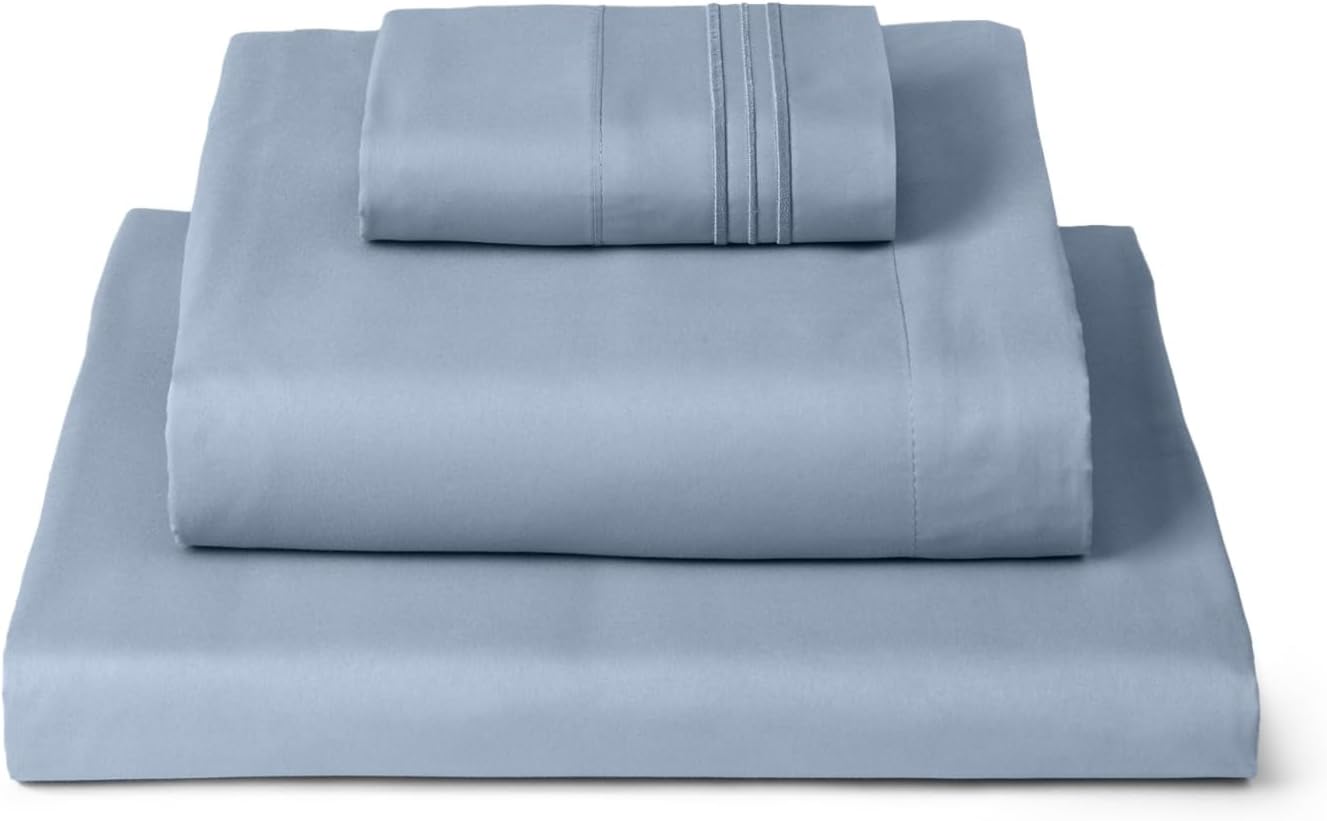 Mellanni Twin Sheets Set - 3 PC Iconic Collection Bedding - Hotel Luxury, Extra Soft, Cooling Bed Sheets - Wrinkle, Fade, Stain Resistant (Twin, Blue Hydrangea)