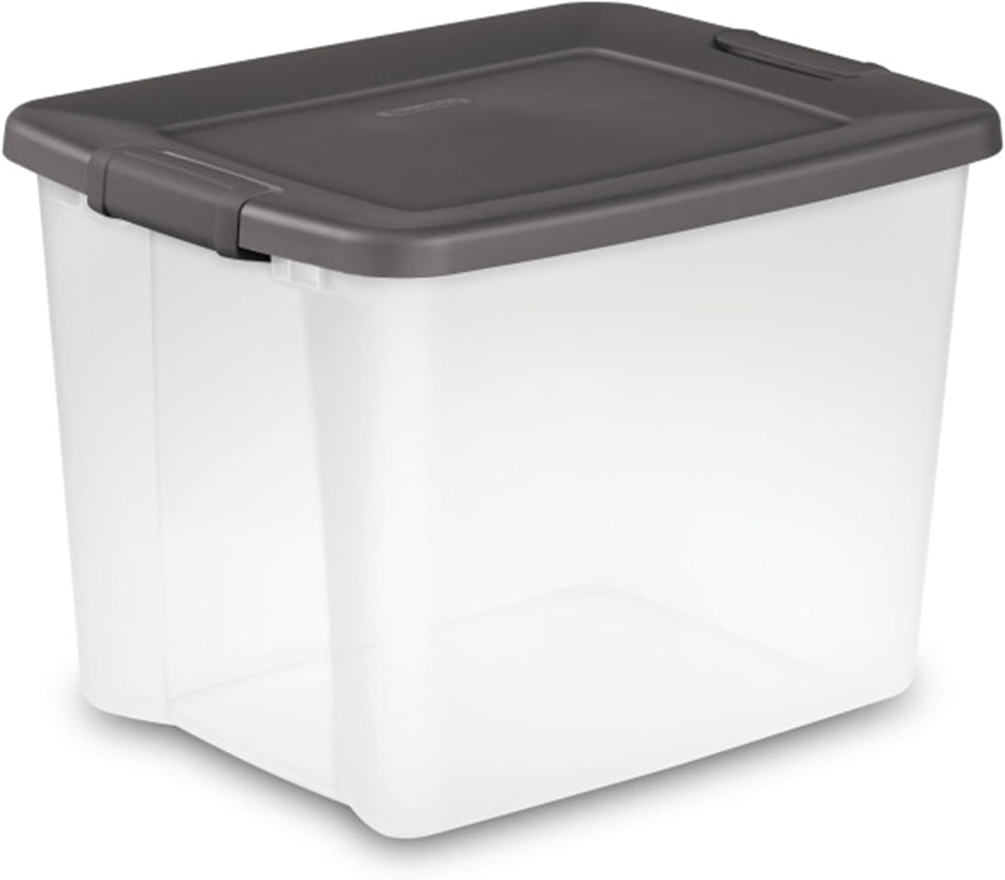 Sterilite 12-Pack Plastic Storage Bins w/ Lids, Shelf Totes Large Clear Totes, 50 Qt, Gray