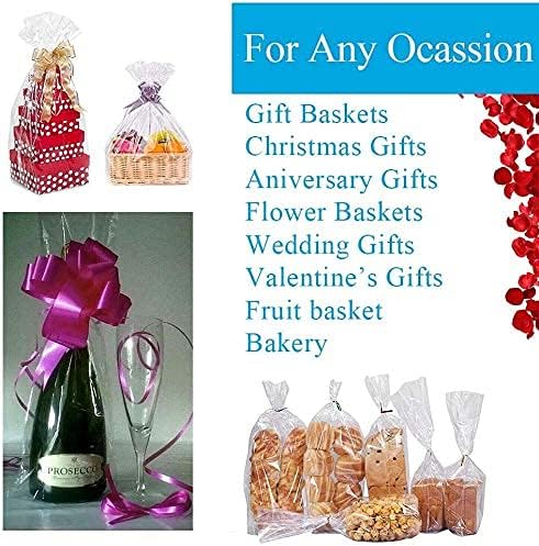 JOYIT 220 ft Cellophane Wrap Roll (31.5 in x 220 ft) - 3 Mil Thicken, Clear Bags, Wrapping Paper for Flower Gift Baskets (31.5" fold into 16")