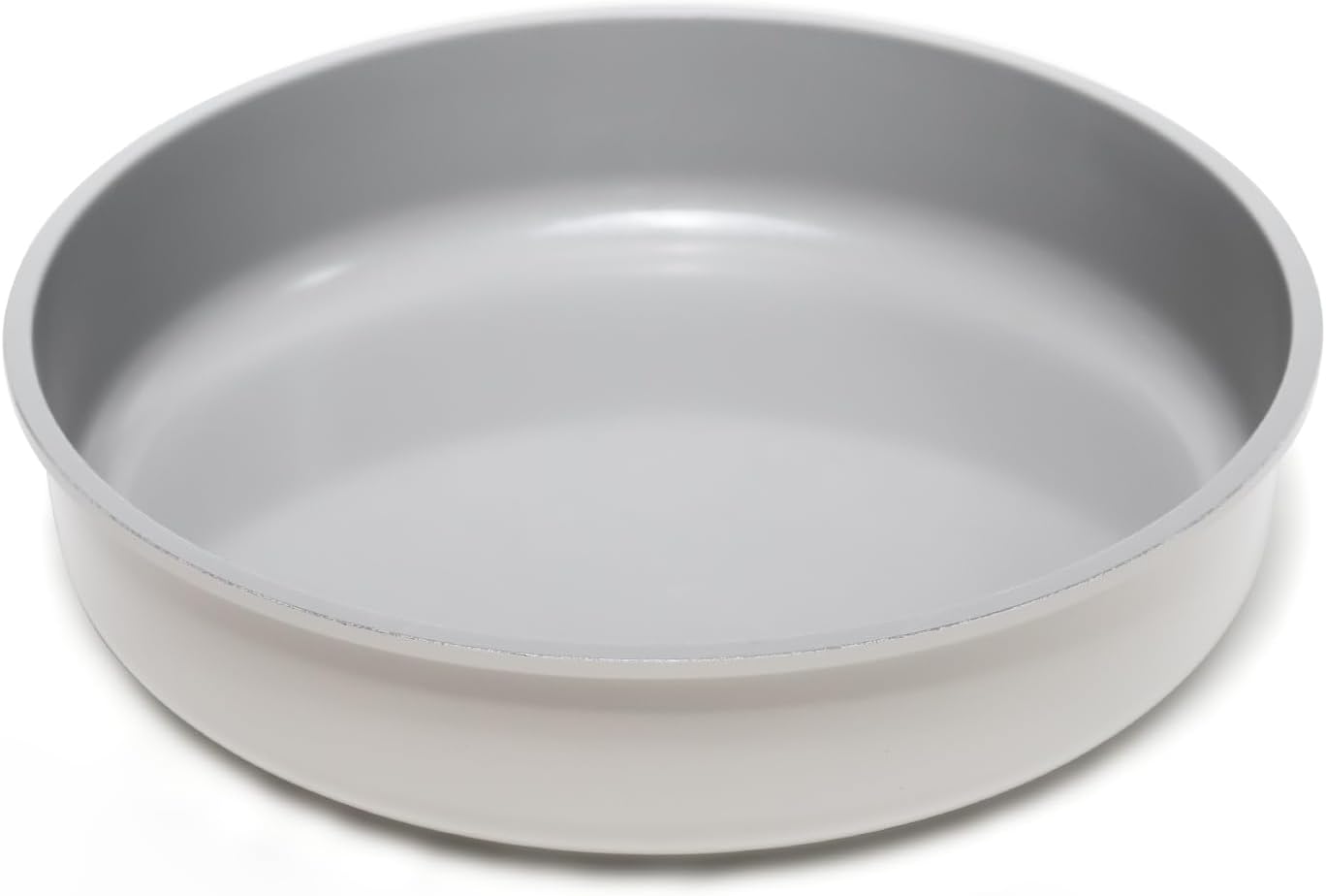 9.5 Inch Round Cake Pan,Cast Aluminum Bakeware Ceramic Nonstick for Cake Baking,Oven and Dishwasher Safe(Beige)