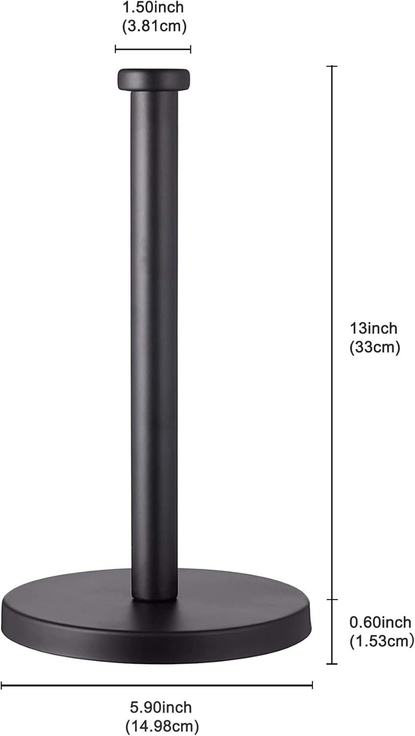 Paper Towel Holder, Black, Stainless Steel, Countertop, Kitchen, Bathroom