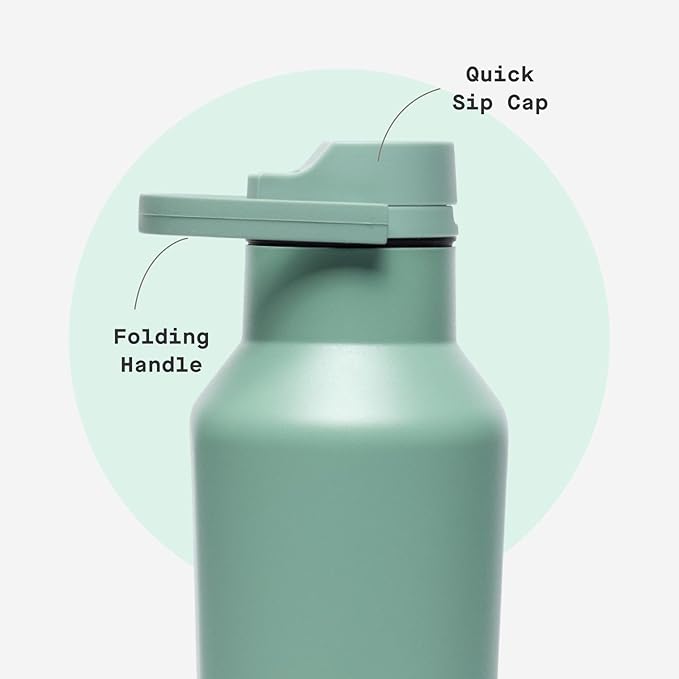 Corkcicle Classic Sport Canteen Insulated Water Bottle - Keeps Beverages Cold 25 Hours - Triple Insulated - Summer Drinkware Gift - Keeps Drinks Ice Cold - Leak-Proof Cap - 20 oz - Thyme