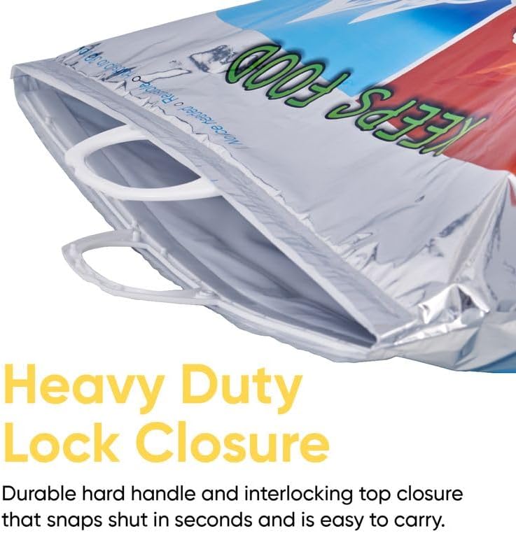 Superio Hot and Cold Insulated Bags for Food Delivery, Grocery Shopping Bags, Food Storage for Hot and Frozen Food for Travel, Disposable Cooler Bag, Reinforced Thermal Lunch Bag (10, 13"x5.5"x8.5")