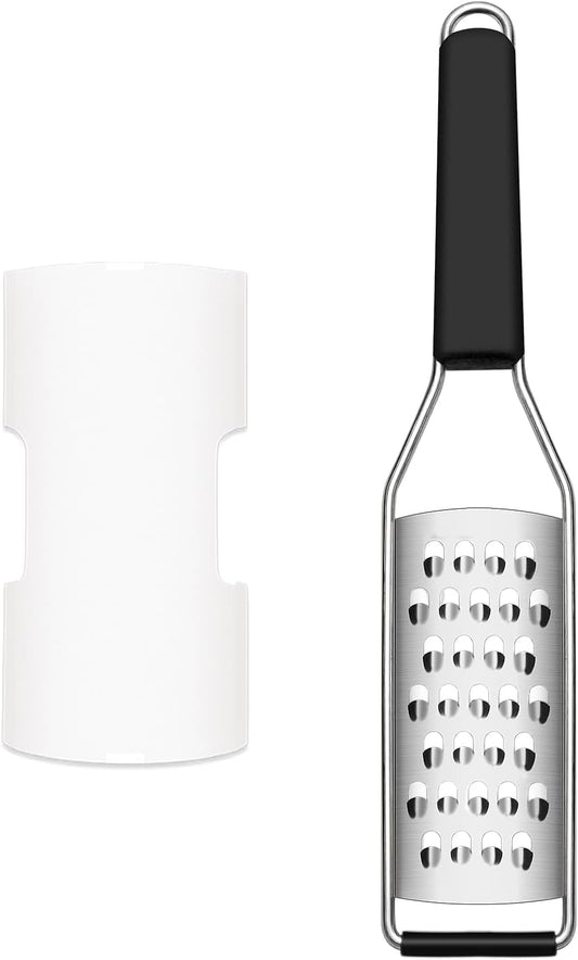 Cambom Cheese Grater Vegetable Shredder & Citrus Zester Lemon Zester for Parmesan Cheese, Vegetables, Zucchini, Nutmeg, Chocolate, Lemons, Hand Held Shredder Graters Stainless Steel Extra Coarse Blade