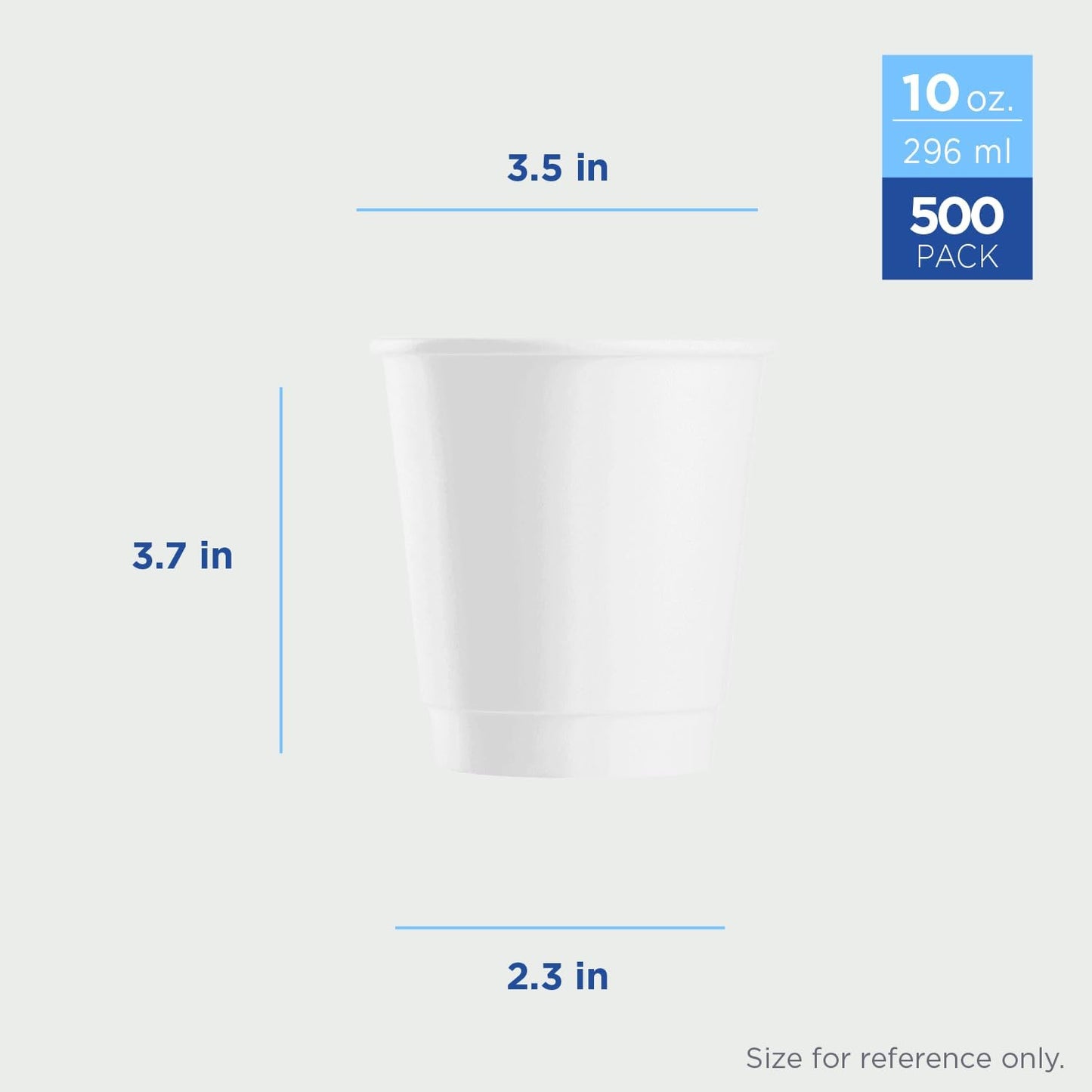 Karat 10 oz Double-Wall Insulated Coffee Cup [500 Count] White Paper Hot Cup - Rolled Rim for Hot Beverages, 90mm (C-KIC510W)