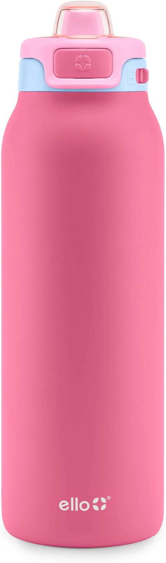 Ello Pop & Fill Stainless Steel Water Bottle with Quick Fill Technology, Double Walled Vacuum Insulated Metal, Leak Proof Locking Lid, Sip & Chug, BPA Free, Holiday Gift for Him Her, 22oz, 32oz, 40oz