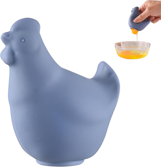 Silicone Egg Yolk Separator - New Egg Separator Tool & Baking Tool for Home Chefs & Cooking,No Mess & Dishwasher Safe (Blue)