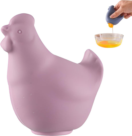 New Egg Separator for Raw Eggs, Egg Yolk Separator, Baking Tools for Home Chefs & Cooking, No Mess & Dishwasher Safe （Silicone Pink）