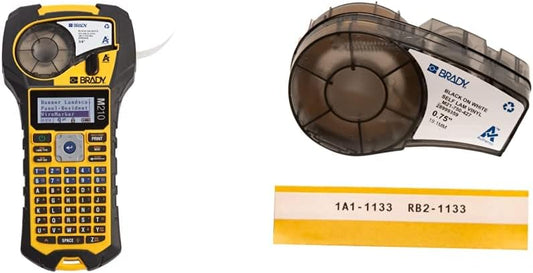 Brady M210 Portable Label Printer Bundle with Self-Laminating Wire Wrap | Protective Covering for Labels