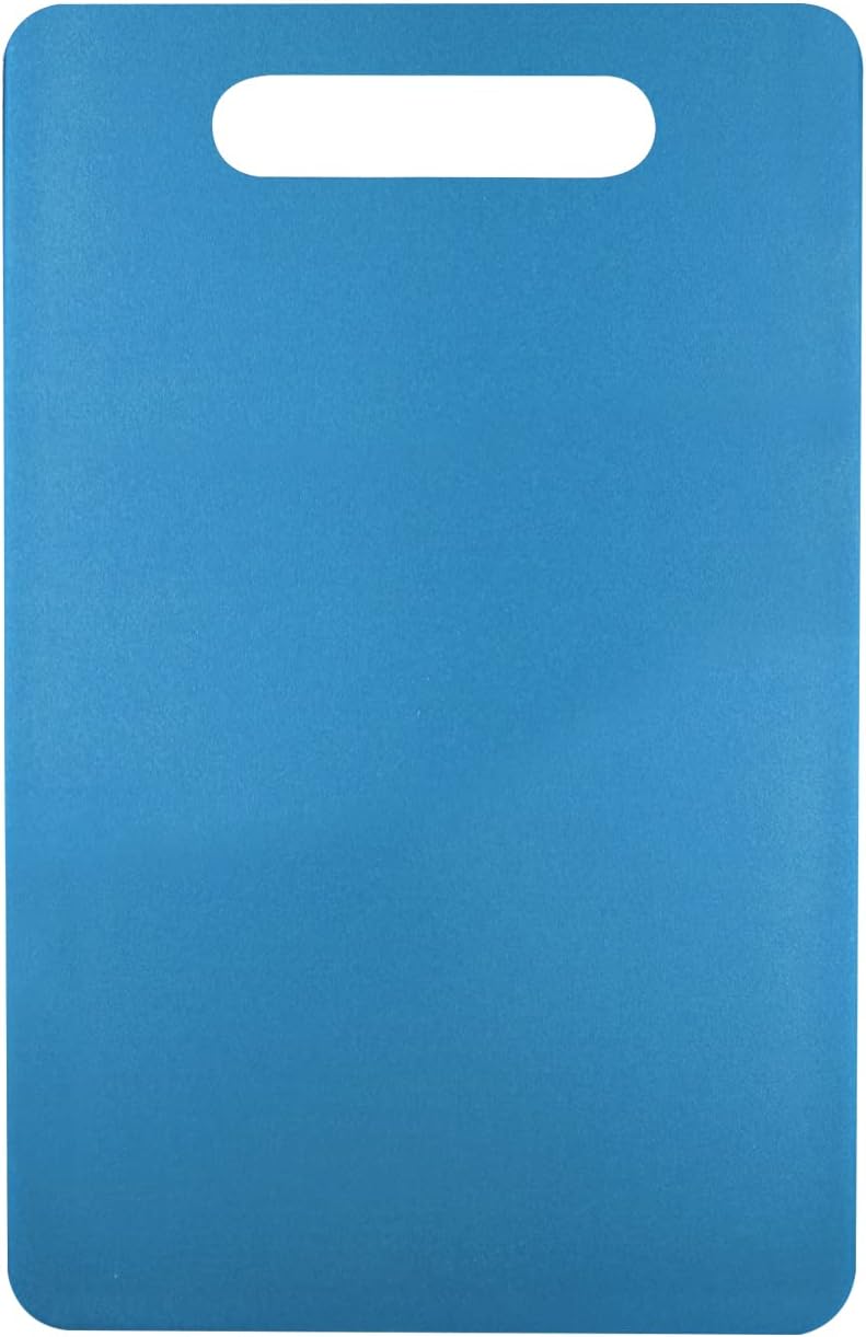 Fotouzy Plastic Utility Cutting Board with Handles, Food Safe PP Material, BPA Free, Dishwasher Safe, Thick Chopping Board, Large Size, Easy Grip Handle, for Kitchen (Blue)