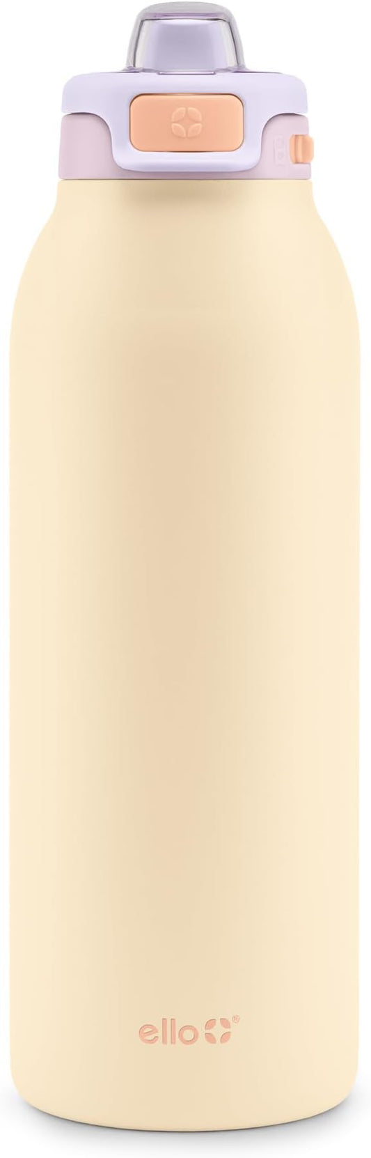 Ello Pop & Fill Stainless Steel Water Bottle with Quick Fill Technology, Double Walled Vacuum Insulated Metal, Leak Proof Locking Lid, Sip & Chug, BPA Free, Holiday Gift for Him Her, 22oz, 32oz, 40oz