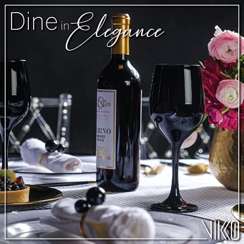 Vikko Décor Wine Glasses,14 Oz Fancy Wine Glasses With Stem For Red And White Wine, Thick And Durable Wine Glass, Dishwasher Safe, Great For Wine Tasting, Set Of 12