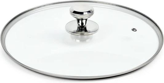 13 In Glass Lid for Frying Pan, Tempered Replacement Cover Compatible with All 13 inches Cookware for Skillets, Round Cast Iron, Cast Aluminium, Stainless Steel Pans &Pots