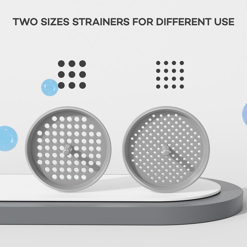 Pisol Wide Mouth Versatile Funnel, Canning Funnels for Kitchen Use, Food Grade Plastic Cooking Funnel Set with 4 Size Spouts and 2 Strainers for Filling Different Bottles and Bags, Grey