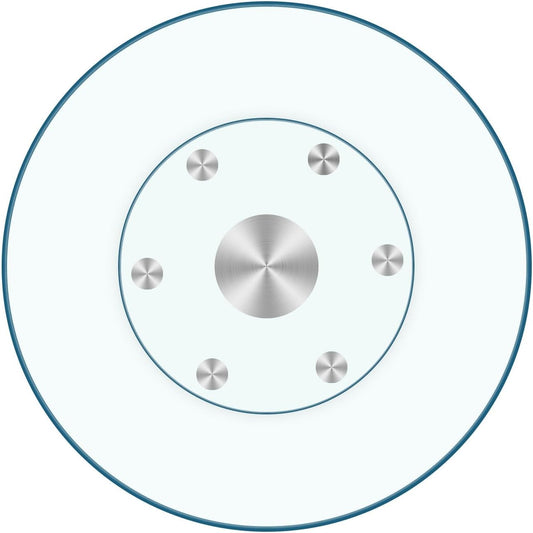 24" Large Tempered Glass Lazy Susan Turntable - Silent & Smooth Swivel Serving Plate for Dining Table Centerpiece for Family Gatherings, Banquets, and Weddings, Great Gift for New Homes