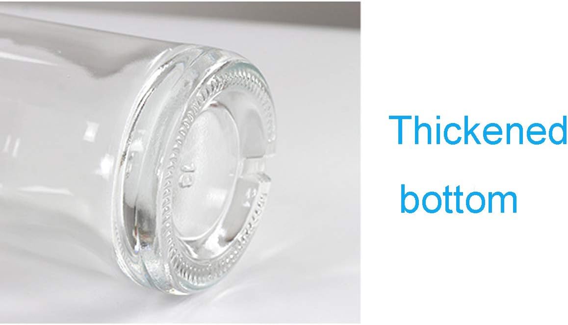 Clear Glass Bottles 6 oz - 200ml [Pack of 12] for Wine Beverages Drinks Oil Vinegar Kombucha Beer Water Soda with Cork Stopper Airtight Lid