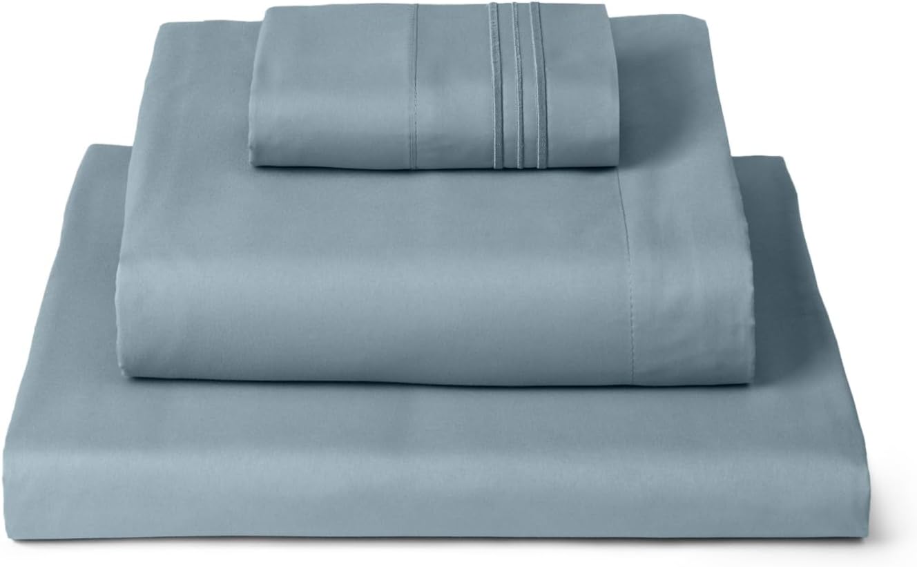 Mellanni Twin XL Sheets Set - 3 PC Iconic Collection Bedding - Hotel Luxury, Extra Soft, Cooling Bed Sheets - Wrinkle, Fade, Stain Resistant (Twin Extra Long, Spa Blue)