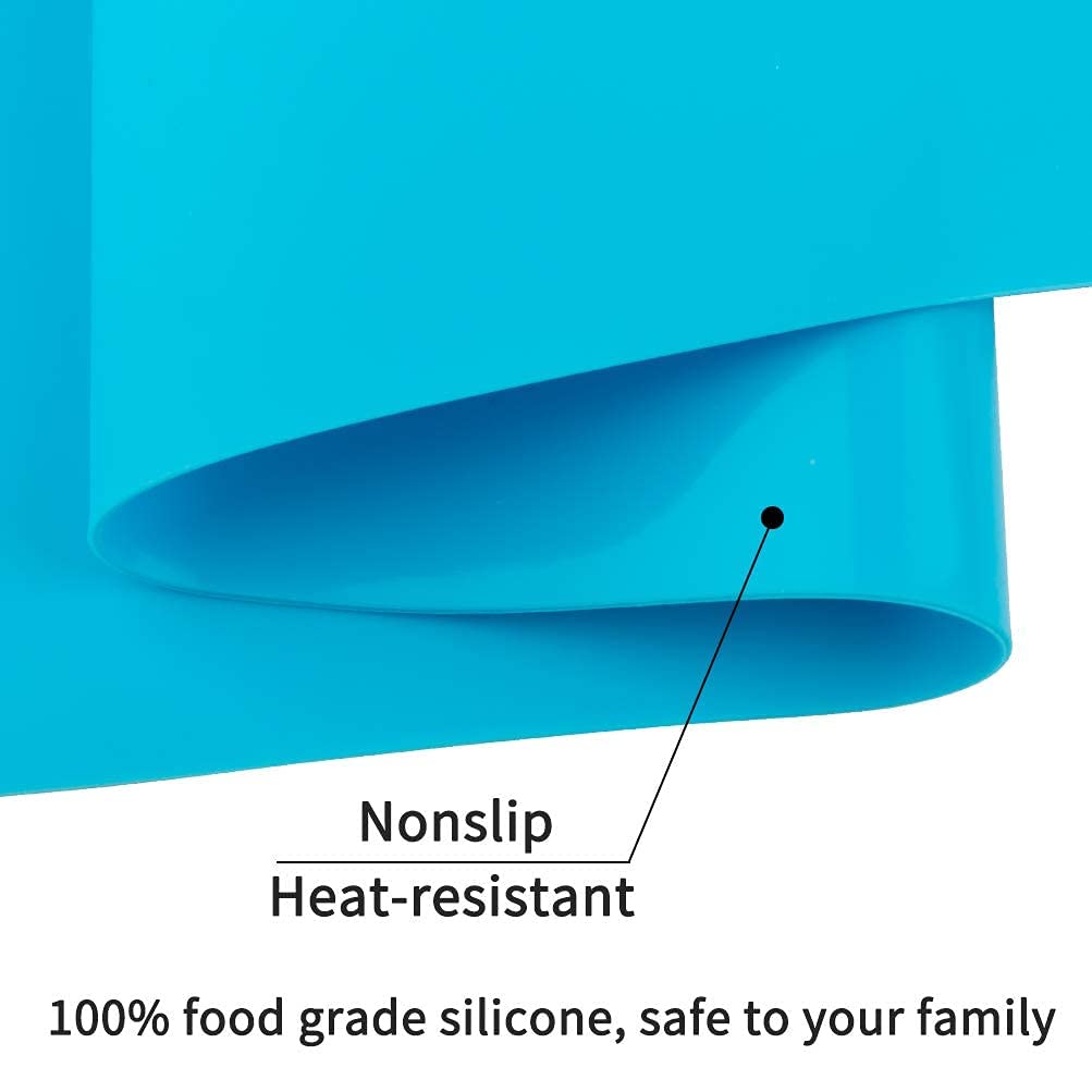 Extra Large Silicone Craft Mat for Kids, Large Silicone Sheet for Crafts, Kitchen Non-Stick Baking Mat, Heat Resistant Countertop Mat, Waterproof Placemat, Multipurpose Mat, Blue (23.62x15.75 inches)