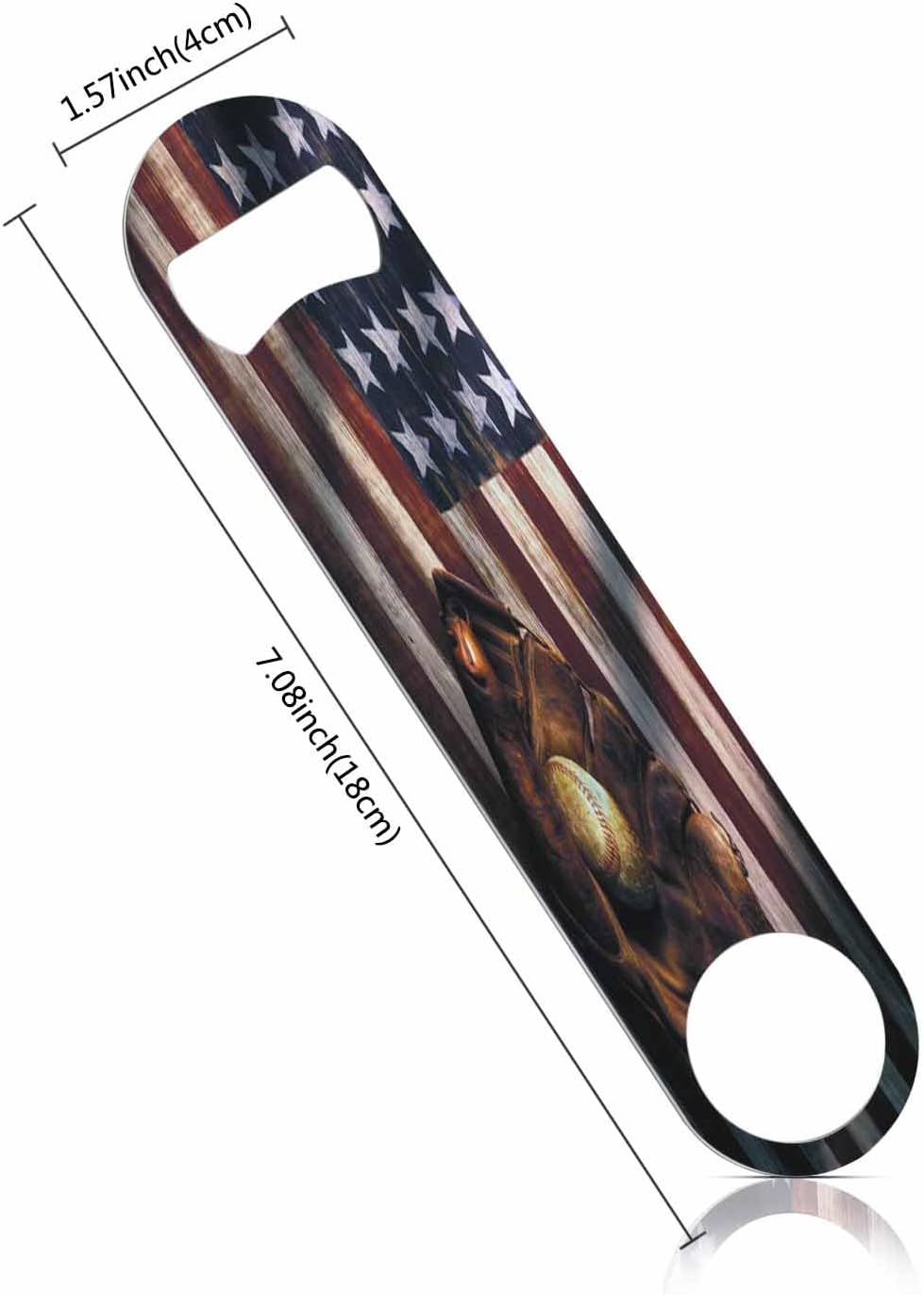 Baseball Gloves Stainless Steel Bottle Opener Vintage American Flag Baseball League Equipment Grunge Glove Flat Beer Bottle Opener Keychain for Home Kitchen Bar Restaurant Party Birthday Gift