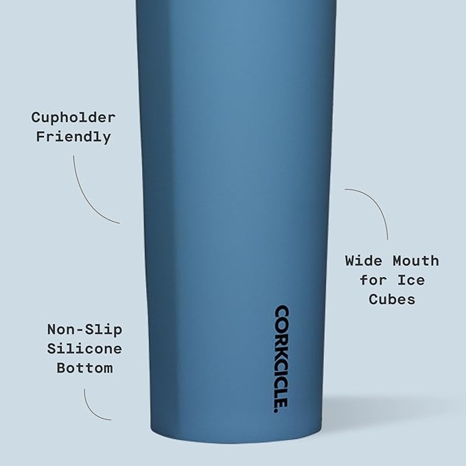 Corkcicle Sport Canteen - Keeps Drinks Cold 25 Hours - Stainless Steel Water Bottle - Triple-Insulated - Spill-Proof - Summer Drinkware Gift - Keeps Drinks Ice Cold - 20 oz - River