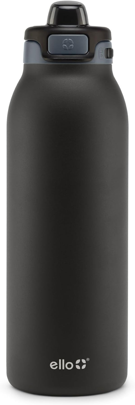 Ello Pop & Fill Stainless Steel Water Bottle with Quick Fill Technology, Double Walled Vacuum Insulated Metal, Leak Proof Locking Lid, Sip & Chug, BPA Free, Holiday Gift for Him Her, 22oz, 32oz, 40oz