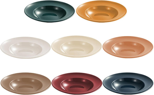 Pasta Bowls, 8 PCS Large Salad Serving Bowls, 9 inch White Soup Bowls, Pasta Bowls Set of 4, Rimmed Deep Pasta Plates, Wide and Shallow Bowls for Dinner, Microwave Dishwasher Safe