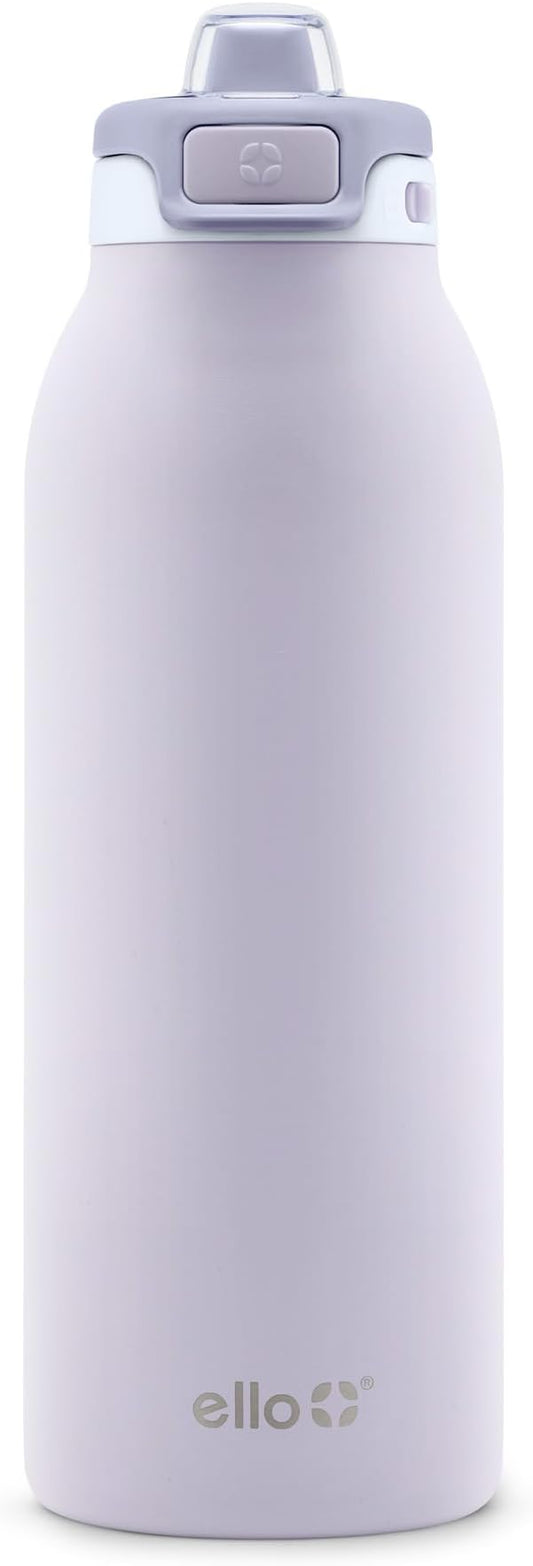 Ello Pop & Fill Stainless Steel Water Bottle with Quick Fill Technology, Double Walled Vacuum Insulated Metal, Leak Proof Locking Lid, Sip & Chug, BPA Free, Holiday Gift for Him Her, 22oz, 32oz, 40oz