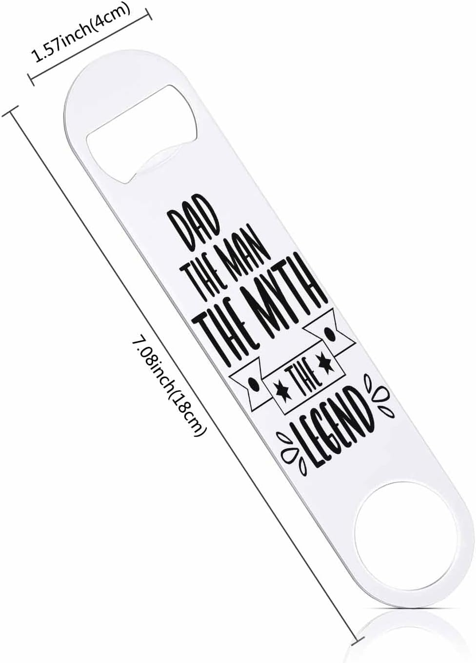 Dad Stainless Steel Bottle Opener The Man The Myth The Legend Flat Beer Bottle Opener Keychain for Home Kitchen Bar Restaurant Party Birthday Gift