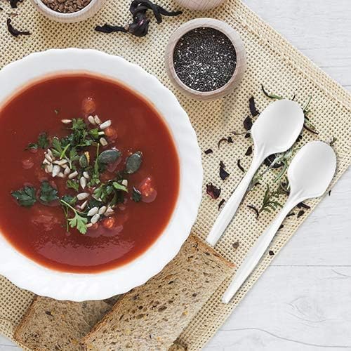 Settings 1000 Count White Plastic Spoons– Disposable Cutlery for Parties, Events, Catering, and Takeout disposable Soup Spoons bulk