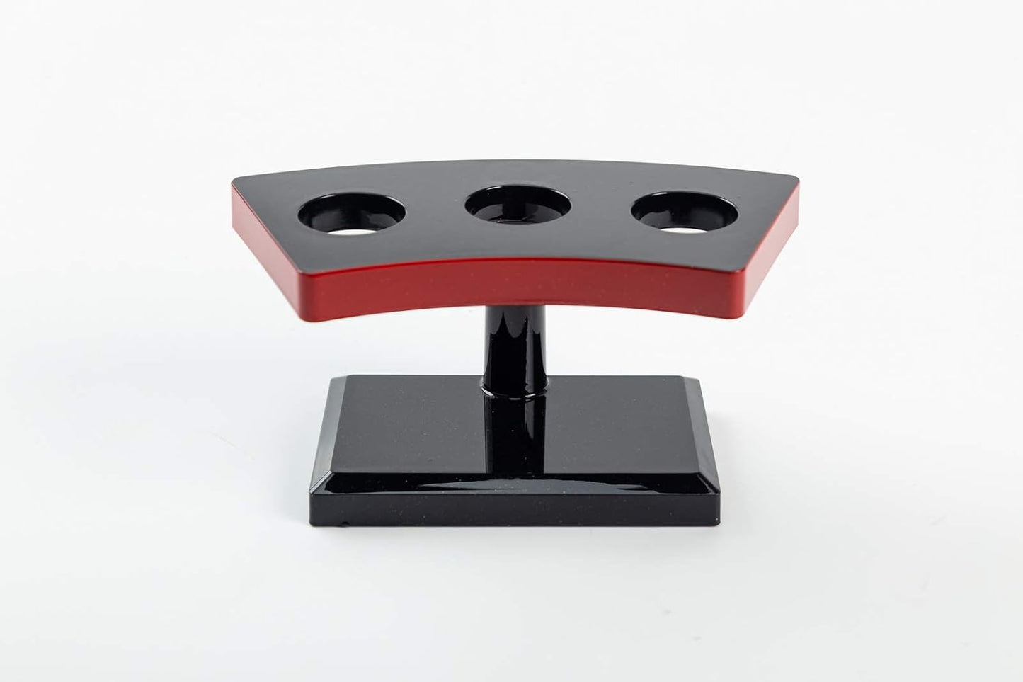 Japanese Style Temaki Sushi Roll Holder With Three Compartments Holes, Kitchen Dining Decor Display Stand, Restaurant Supply Serveware (7" x 3.25" x 3.5")