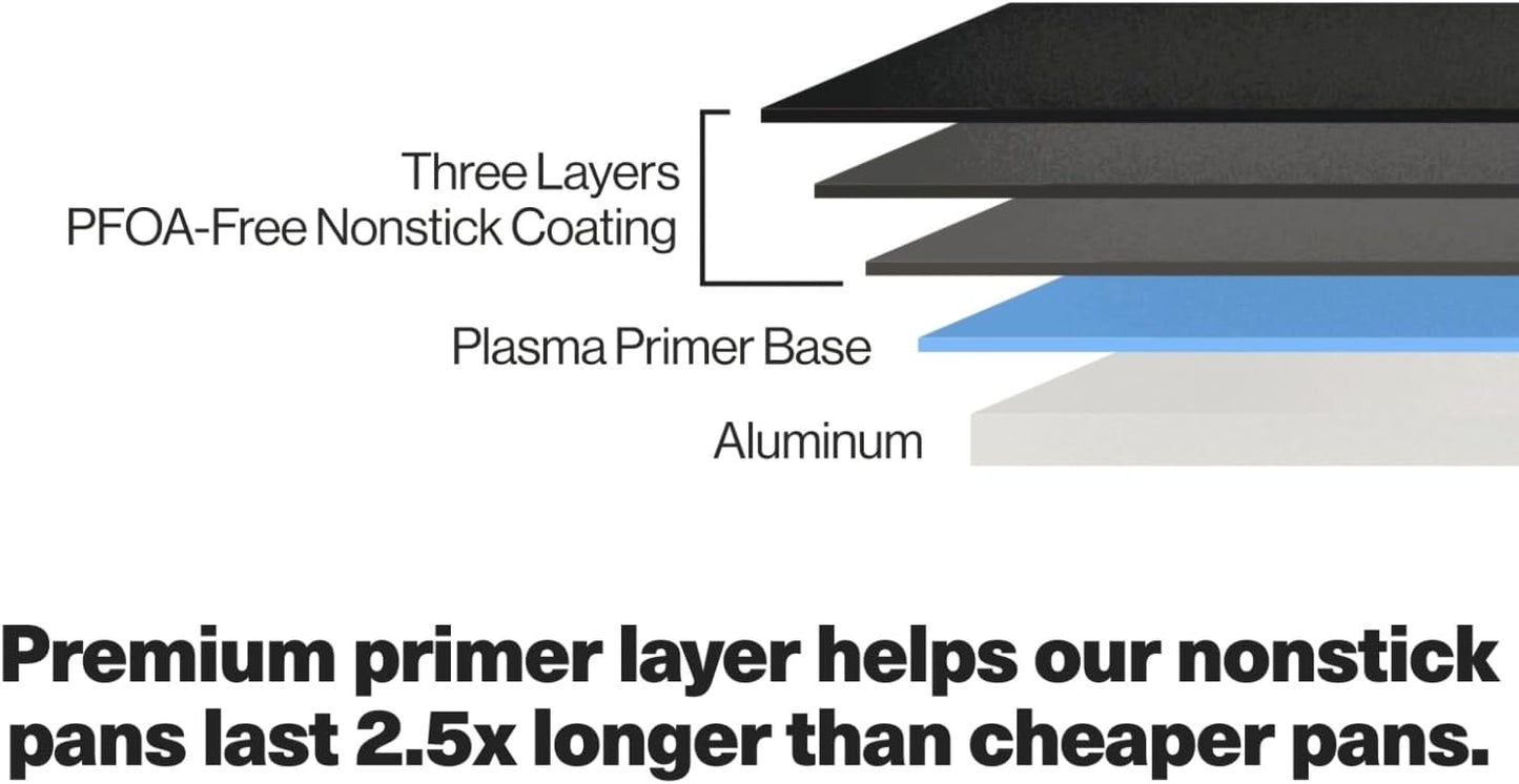 Misen Nonstick Frying Pan - Premium Skillet with PFOA-Free Coating - Ideal for Omelettes, Eggs, and Induction Cooking - Durable Aluminum Core, Warp-Resistant Design, and Oven-Safe to 450°F - 10"