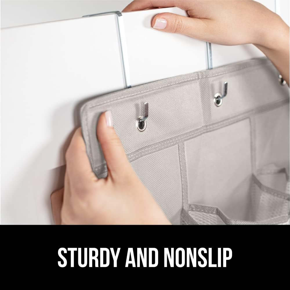 GORILLA GRIP Over the Door Shoe Organizer, 24 Large Breathable Mesh Pockets, Space Saving Hanging Storage Holder, Closet Rack Hanger Holds Up to 40 lbs, Hangs on Closets for Shoes, Accessories, Linen