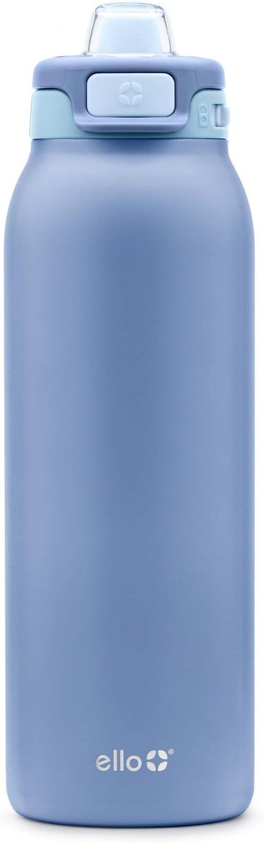 Ello Pop & Fill Stainless Steel Water Bottle with Quick Fill Technology, Double Walled Vacuum Insulated Metal, Leak Proof Locking Lid, Sip & Chug, BPA Free, Holiday Gift for Him Her, 22oz, 32oz, 40oz