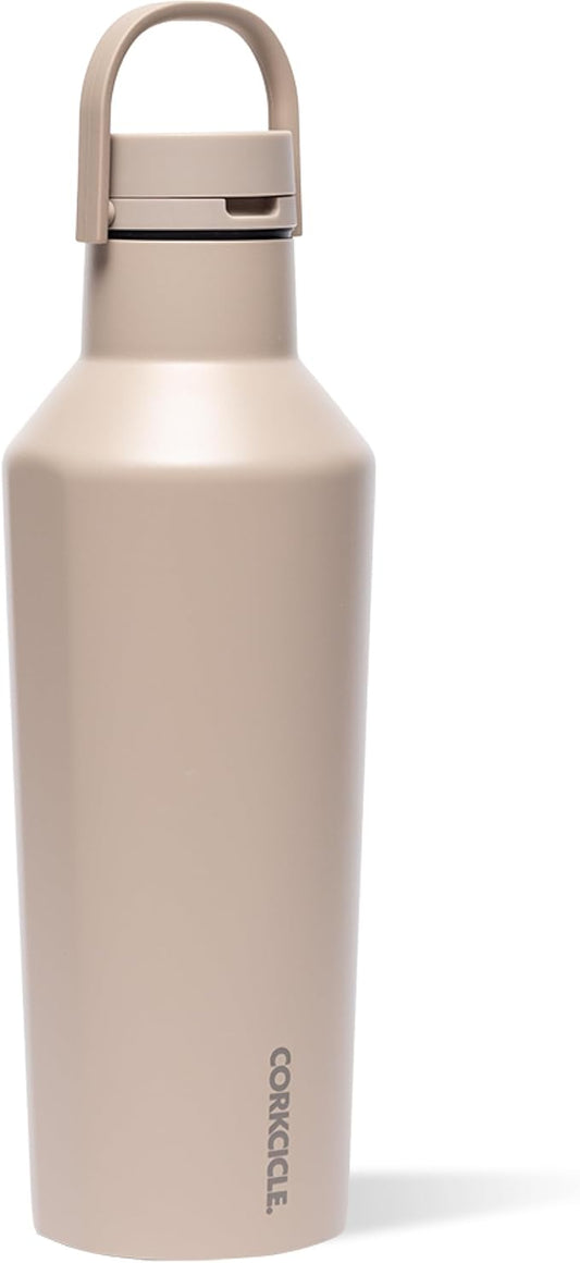 Corkcicle Classic Sport Canteen Insulated Water Bottle - Keeps Beverages Cold 25 Hours - Triple Insulated - Summer Drinkware Gift - Keeps Drinks Ice Cold - Leak-Proof Cap - 32 oz - Desert